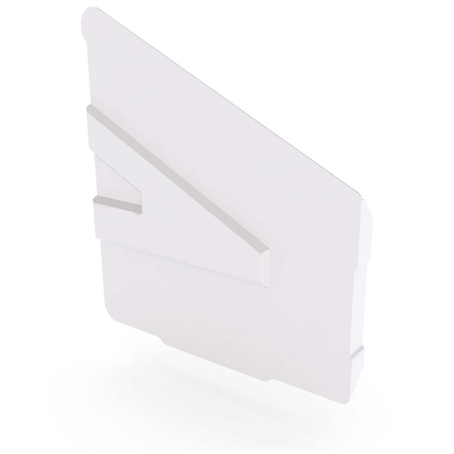 C-Square Gutter Stop End Right Hand Off White