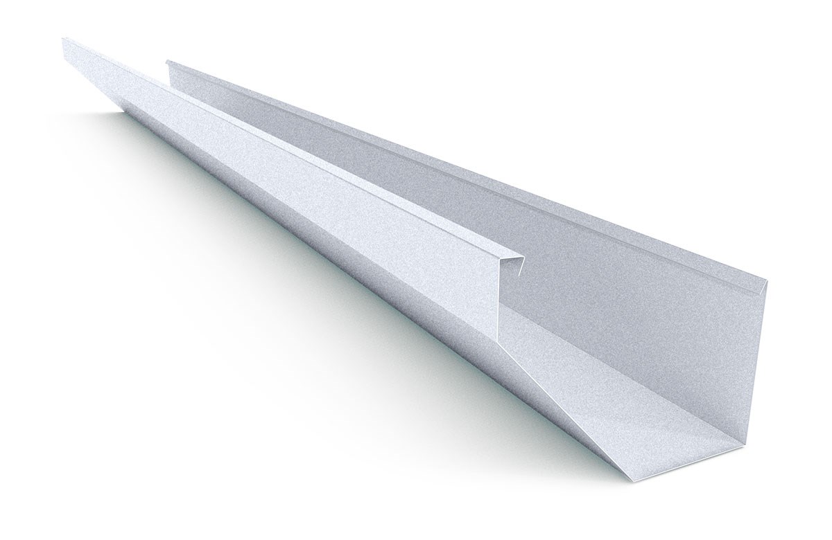 Edge Gutter 160mm Width Colour Zinc/Alum