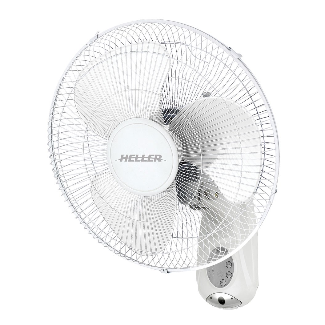 Heller White 3 Blade Wall Mounted Fan with Remote