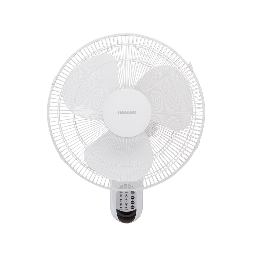 Heller White 3 Blade Wall Mounted Fan with Remote
