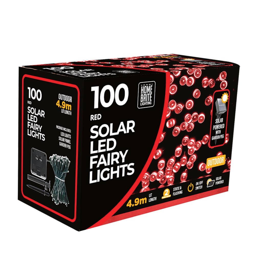 100 Piece Red Outdoor Solar Lights