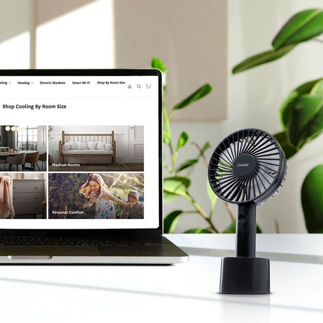 Goldair 10cm Handheld Fan - Black