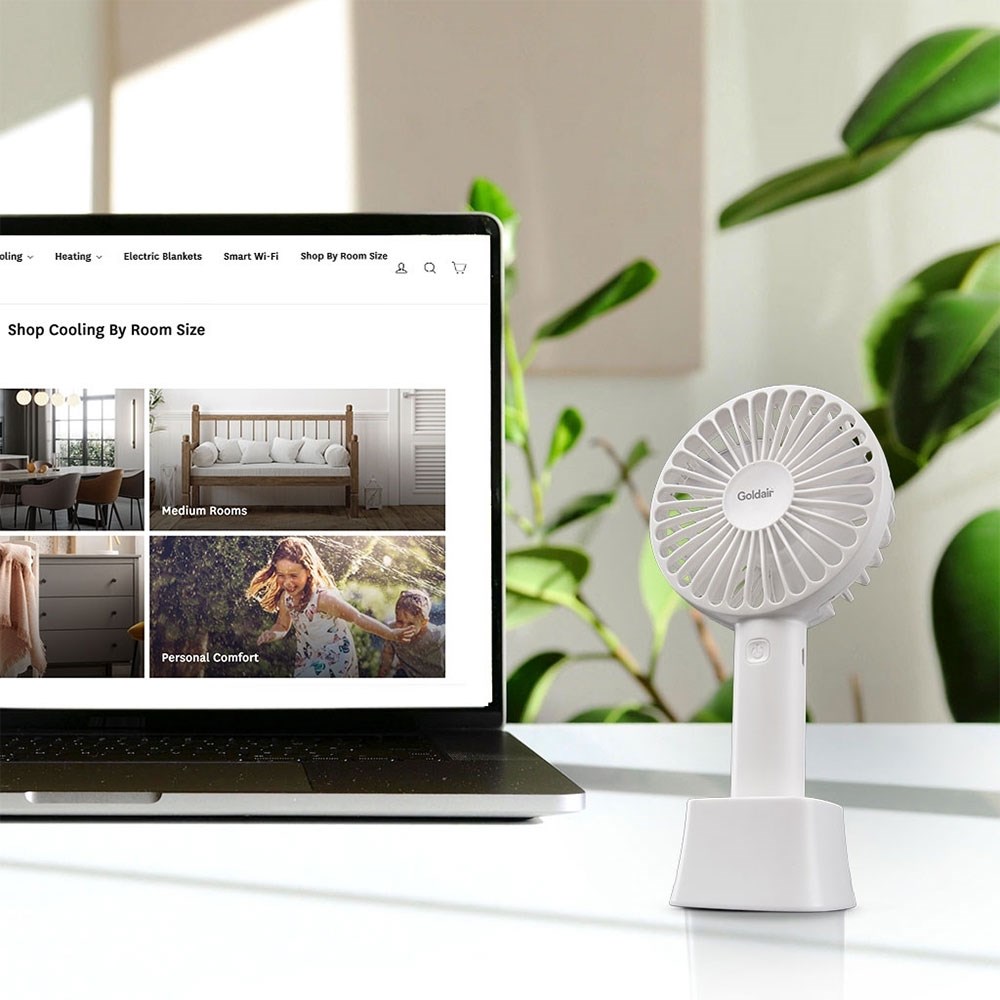 Goldair 10cm Handheld Fan - White