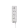 Jackson 4 Outlet Switched Powerboard Surge Protection - White