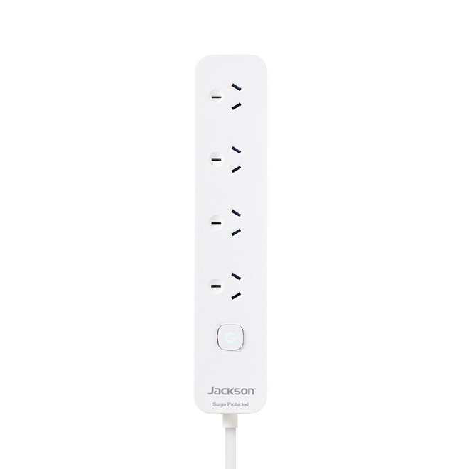 Jackson 4-Outlet Powerboard with Surge Protection 3m - White