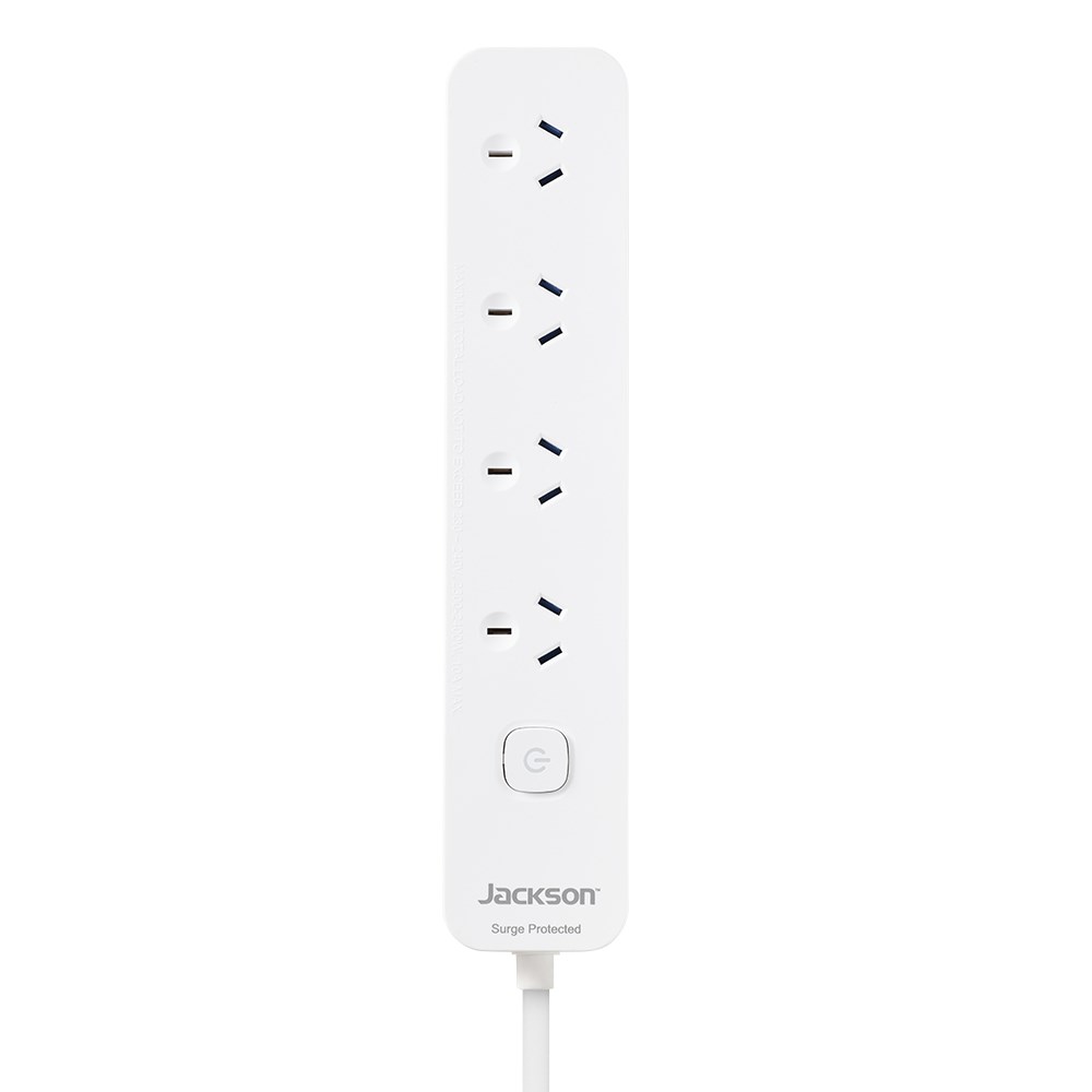 Jackson 4-Outlet Powerboard with Surge Protection 3m - White