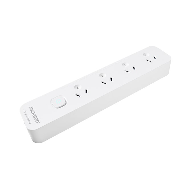 Jackson 4-Outlet Powerboard with Surge Protection 3m - White