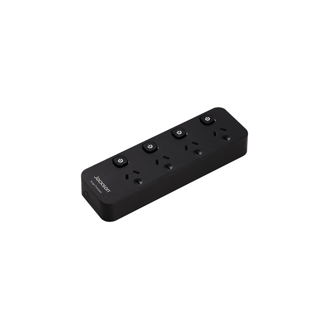 Jackson 4-Outlet Powerboard Switched with Surge Protection - Black