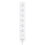 Jackson 6-Outlet Powerboard with Surge Protection - White