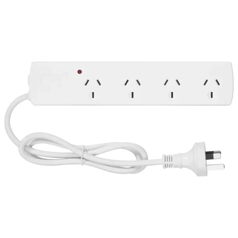 Arlec 4 Outlet Powerboard With Surge Protection White