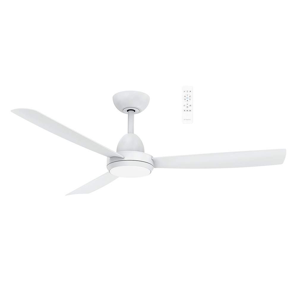 Zorro DC 1220mm DC Ceiling Fan With Remote Control + LED Light Matt White