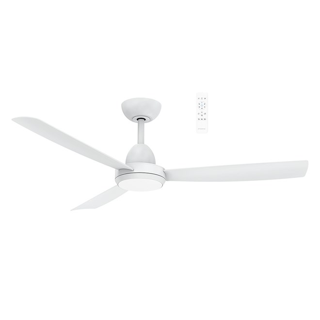 Zorro DC 1220mm DC Ceiling Fan With Remote Control + LED Light Matt White