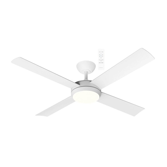 Quantum DC 1320mm DC Ceiling Fan With Remote Control + LED Light Matt White