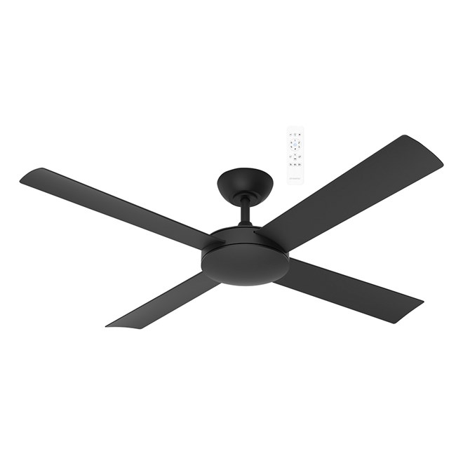 Quantum DC 1320mm DC Ceiling Fan With Remote Control Matt Black