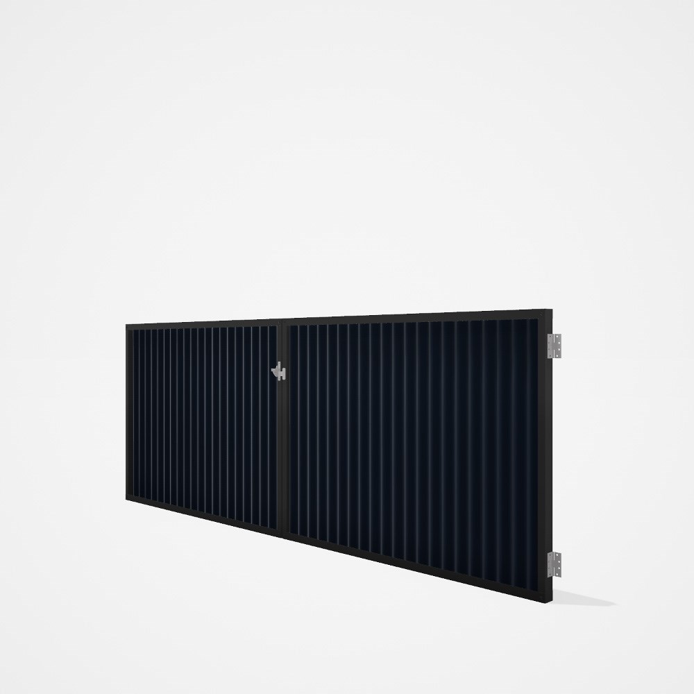 Good Neighbour® CGI Gate Premium .35 BMT Double 1.2m High Sheet: Dark Stone, Frame: Ebony