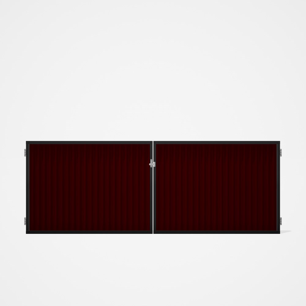 Good Neighbour® CGI Gate Premium .35 BMT Double 1.2m High Sheet: Heritage Red, Frame: Ebony