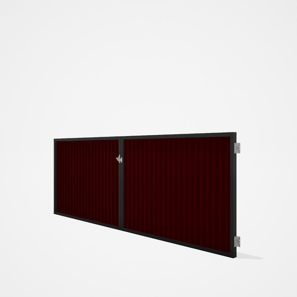 Good Neighbour® CGI Gate Premium .35 BMT Double 1.2m High Sheet: Heritage Red, Frame: Ebony