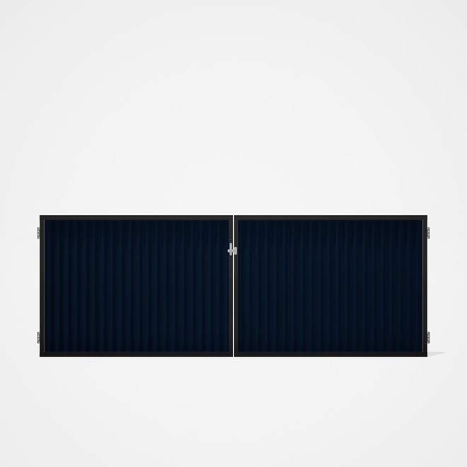 Good Neighbour® CGI Gate Premium .35 BMT Double 1.2m High Sheet: Mountain Blue, Frame: Ebony