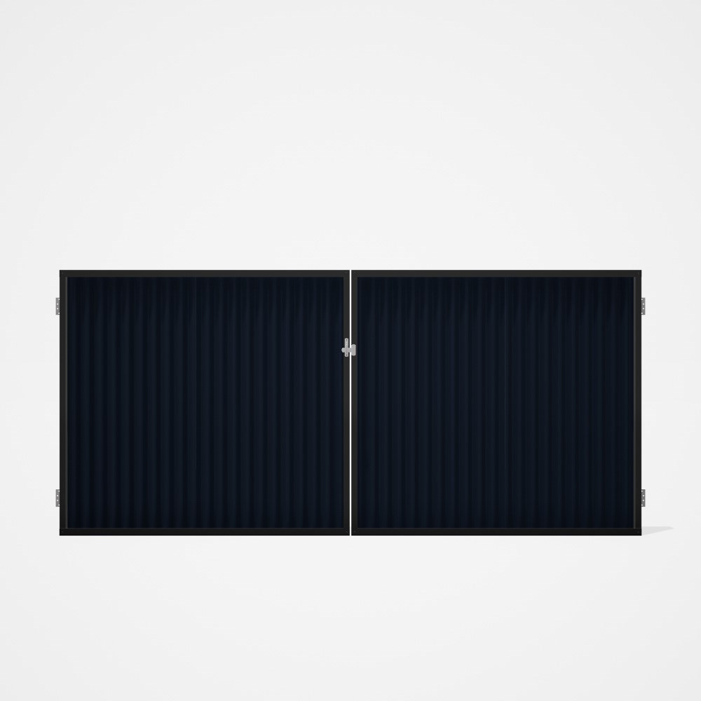 Good Neighbour® CGI Gate Premium .35 BMT Double 1.5m High Sheet: Dark Stone, Frame: Ebony