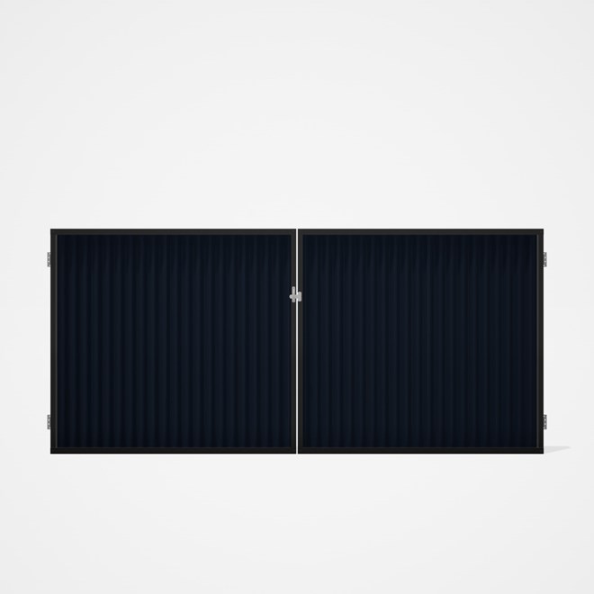 Good Neighbour® CGI Gate Premium .35 BMT Double 1.5m High Sheet: Dark Stone, Frame: Ebony