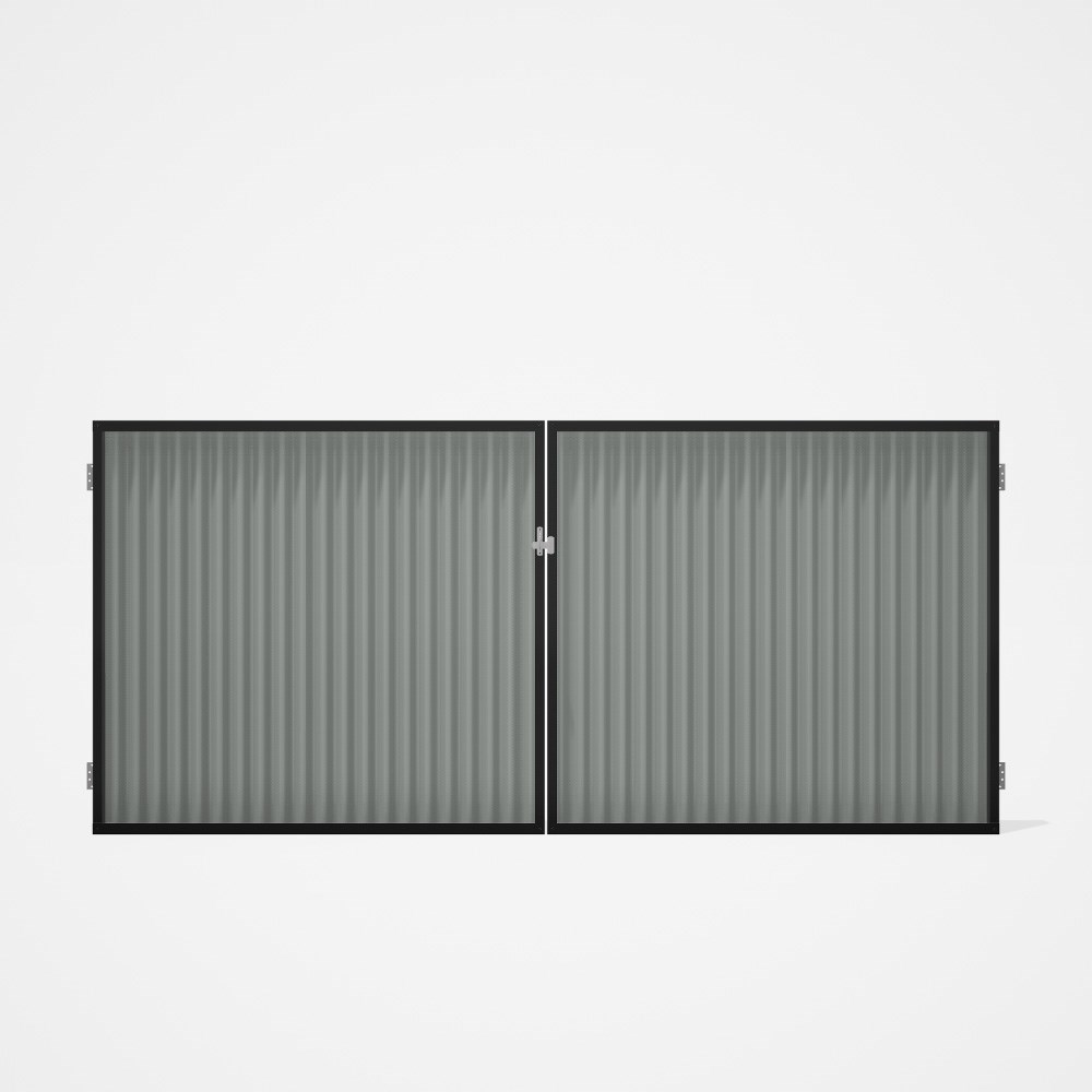 Good Neighbour® CGI Gate Premium .35 BMT Double 1.5m High Sheet: Gull Grey, Frame: Ebony