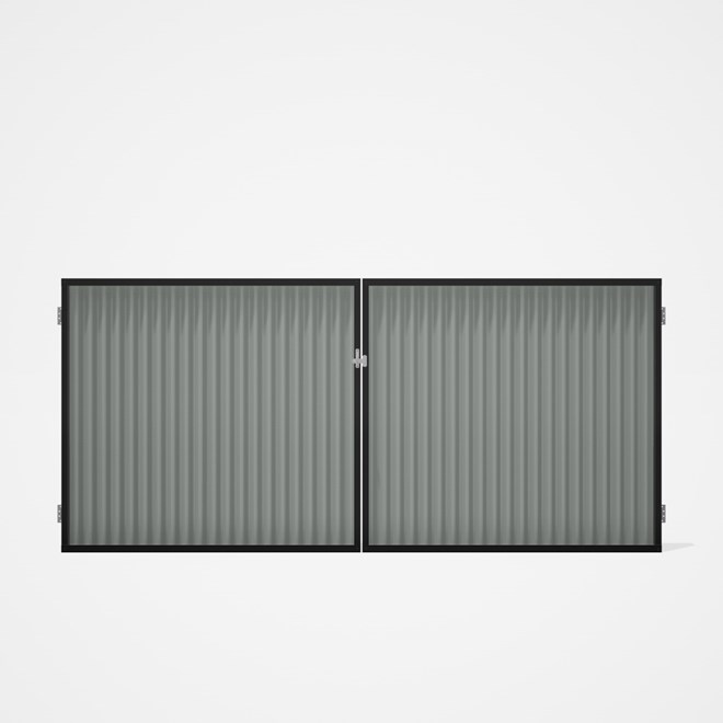 Good Neighbour® CGI Gate Premium .35 BMT Double 1.5m High Sheet: Gull Grey, Frame: Ebony
