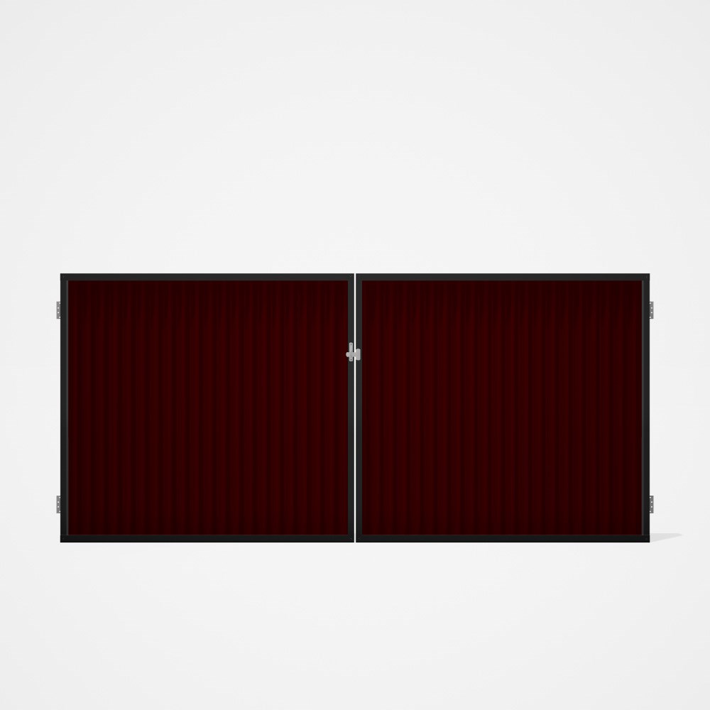 Good Neighbour® CGI Gate Premium .35 BMT Double 1.5m High Sheet: Heritage Red, Frame: Ebony