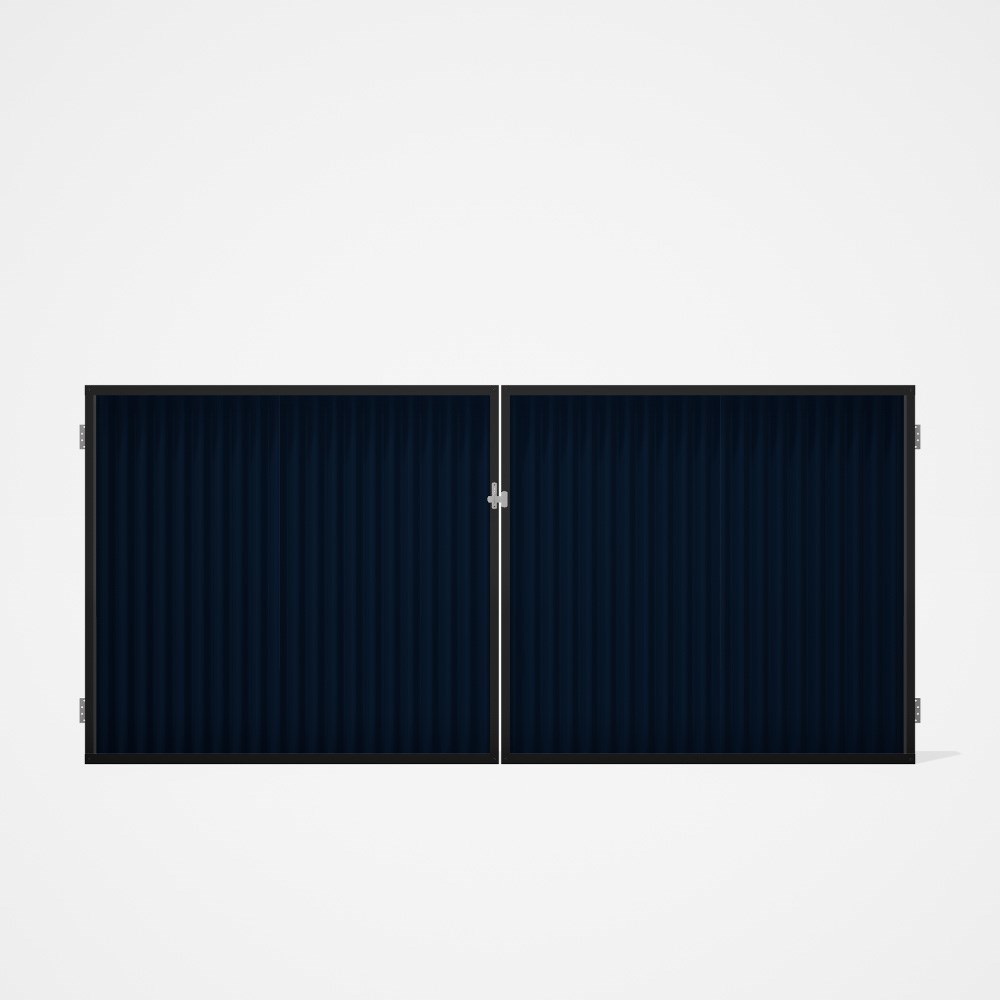 Good Neighbour® CGI Gate Premium .35 BMT Double 1.5m High Sheet: Mountain Blue, Frame: Ebony