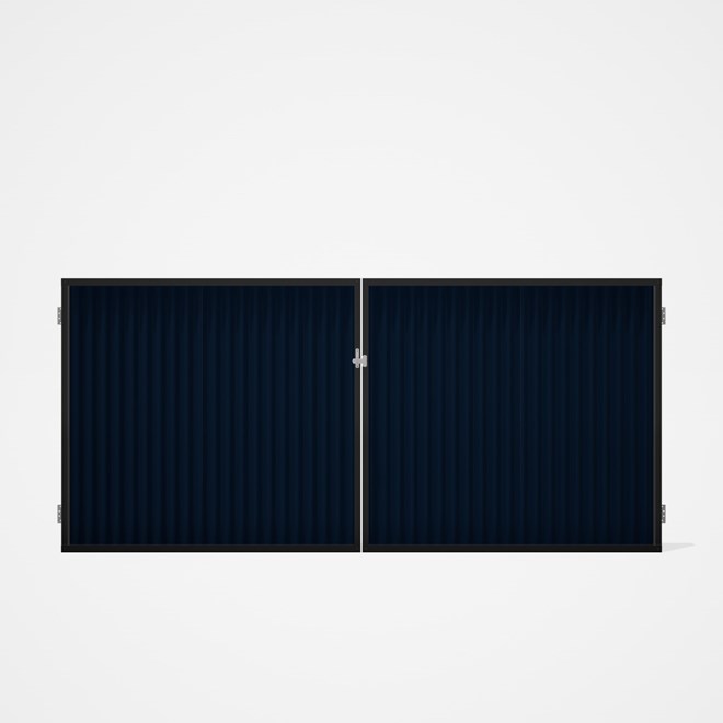 Good Neighbour® CGI Gate Premium .35 BMT Double 1.5m High Sheet: Mountain Blue, Frame: Ebony