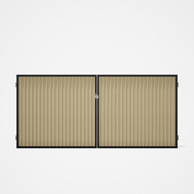 Good Neighbour® CGI Gate Premium .35 BMT Double 1.5m High Sheet: Primrose, Frame: Ebony