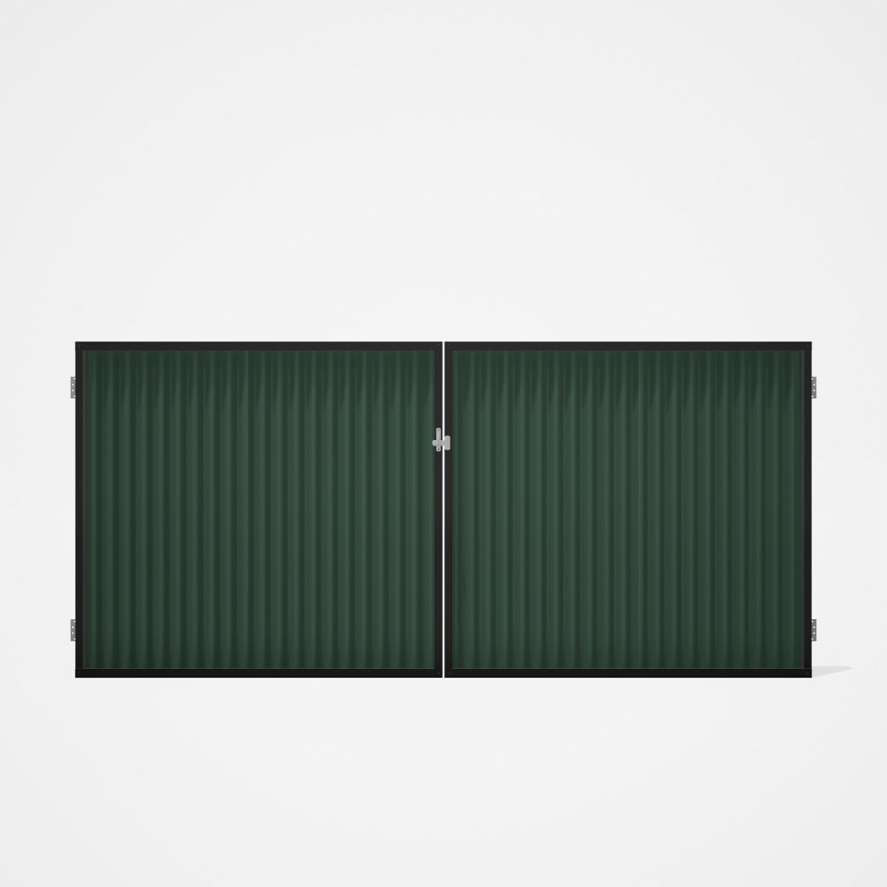 Good Neighbour® CGI Gate Premium .35 BMT Double 1.5m High Sheet: Rivergum, Frame: Ebony