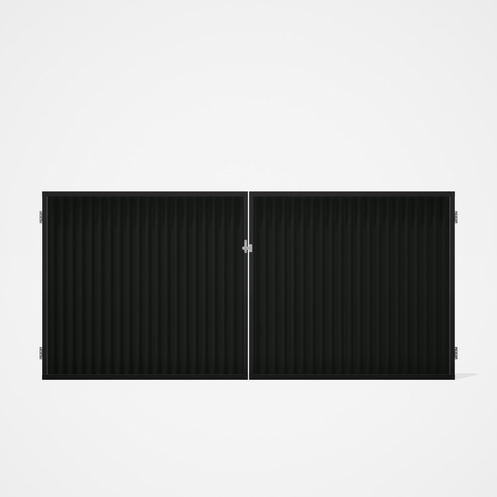 Good Neighbour® CGI Gate Premium .35 BMT Double 1.5m High Sheet: Slate Grey, Frame: Ebony