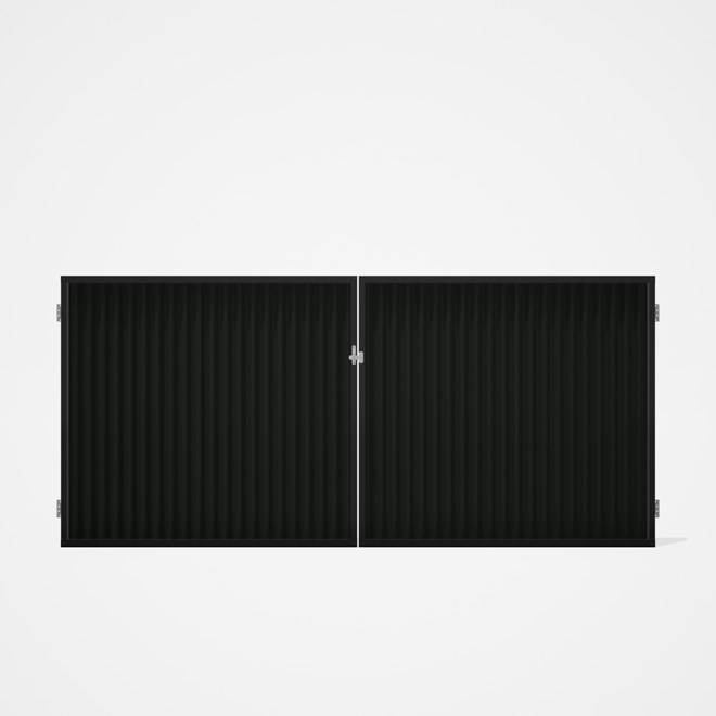Good Neighbour® CGI Gate Premium .35 BMT Double 1.5m High Sheet: Slate Grey, Frame: Ebony