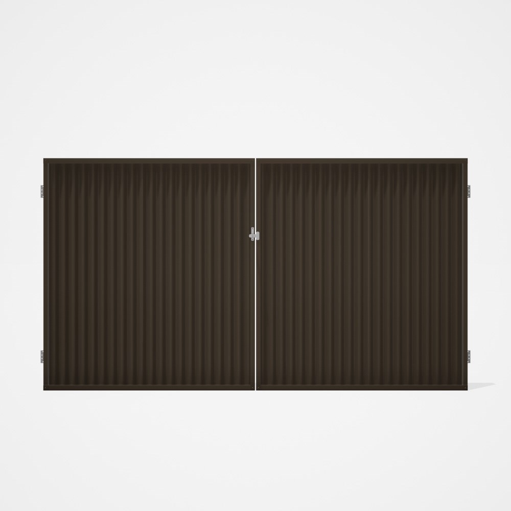 Good Neighbour® CGI Gate Premium .35 BMT Double 1.8m High Sheet: Banyan Brown, Frame: Banyan Brown