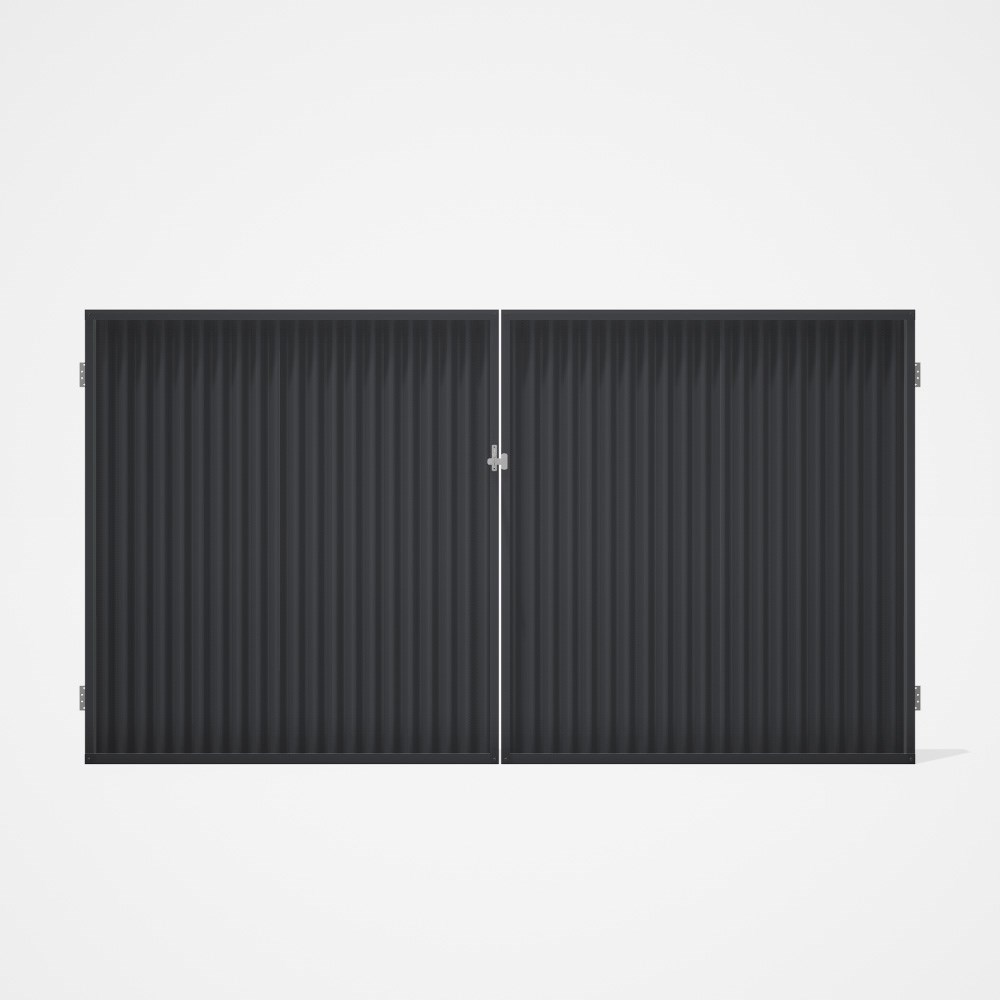 Good Neighbour® CGI Gate Premium .35 BMT Double 1.8m High Sheet: Granite, Frame: Granite