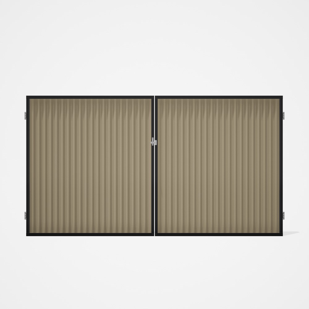 Good Neighbour® CGI Gate Premium .35 BMT Double 1.8m High Sheet: Merino, Frame: Ebony