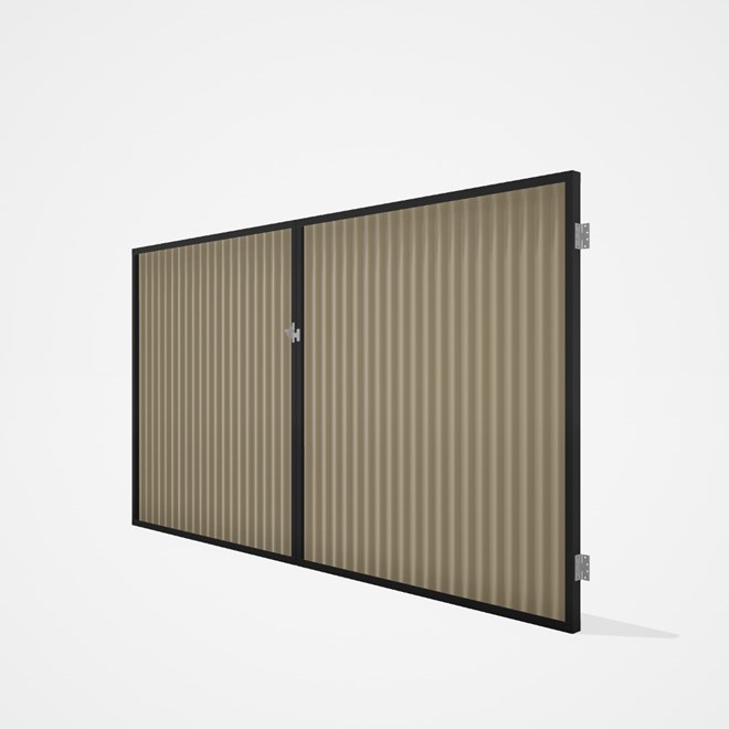 Good Neighbour® CGI Gate Premium .35 BMT Double 1.8m High Sheet: Merino, Frame: Ebony