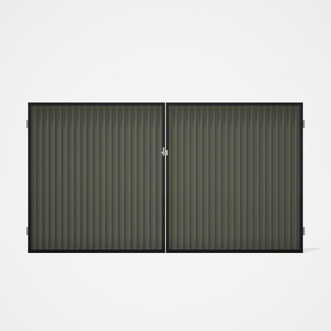 Good Neighbour® CGI Gate Premium .35 BMT Double 1.8m High Sheet: Marsh, Frame: Ebony