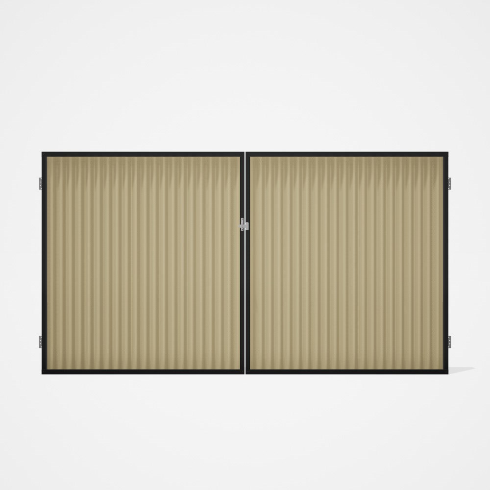 Good Neighbour® CGI Gate Premium .35 BMT Double 1.8m High Sheet: Primrose, Frame: Ebony