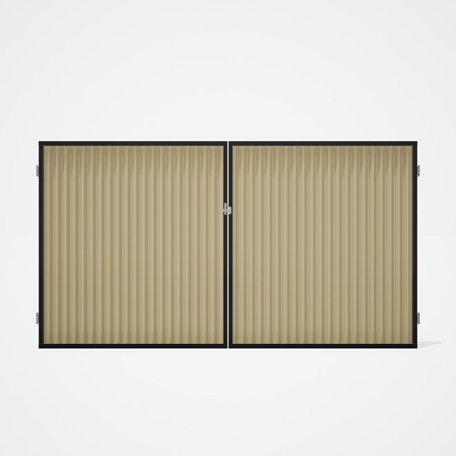 Good Neighbour® CGI Gate Premium .35 BMT Double 1.8m High Sheet: Primrose, Frame: Ebony