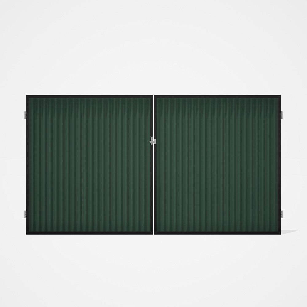 Good Neighbour® CGI Gate Premium .35 BMT Double 1.8m High Sheet: Rivergum, Frame: Ebony