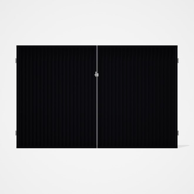 Good Neighbour® CGI Gate Premium .35 BMT Double 2.1m High Sheet: Gun Metal Grey, Frame: Gun Metal Gr