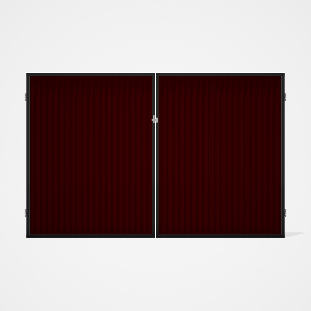 Good Neighbour® CGI Gate Premium .35 BMT Double 2.1m High Sheet: Heritage Red, Frame: Ebony