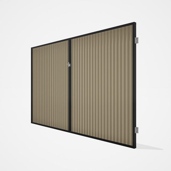 Good Neighbour® CGI Gate Premium .35 BMT Double 2.1m High Sheet: Merino, Frame: Ebony