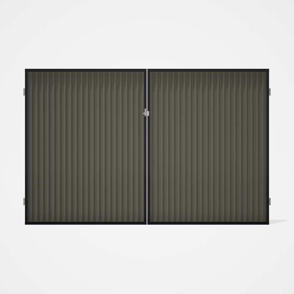 Good Neighbour® CGI Gate Premium .35 BMT Double 2.1m High Sheet: Marsh, Frame: Ebony