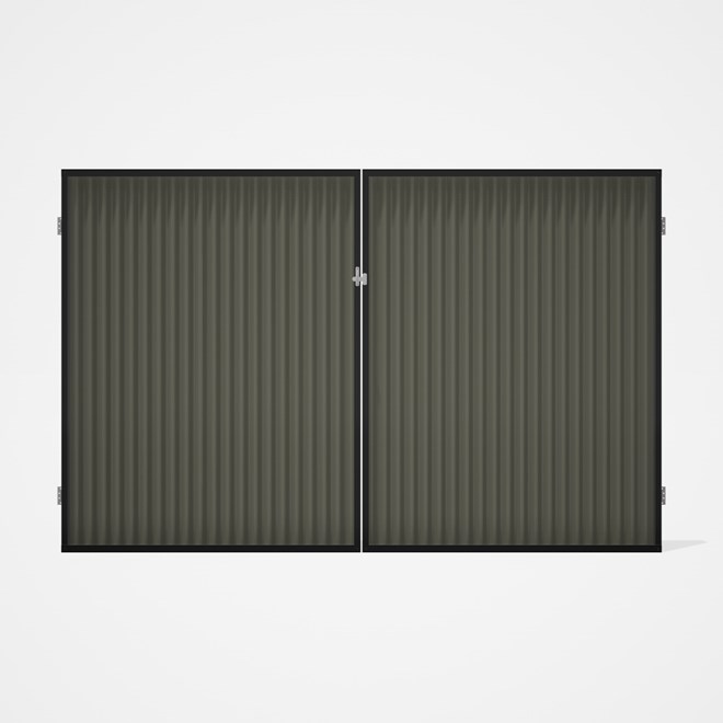 Good Neighbour® CGI Gate Premium .35 BMT Double 2.1m High Sheet: Marsh, Frame: Ebony