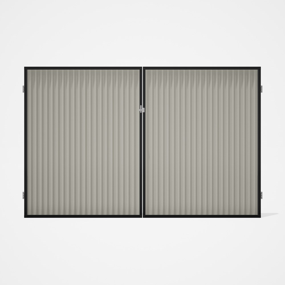 Good Neighbour® CGI Gate Premium .35 BMT Double 2.1m High Sheet: Off White, Frame: Ebony