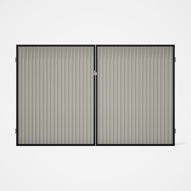 Good Neighbour® CGI Gate Premium .35 BMT Double 2.1m High Sheet: Off White, Frame: Ebony