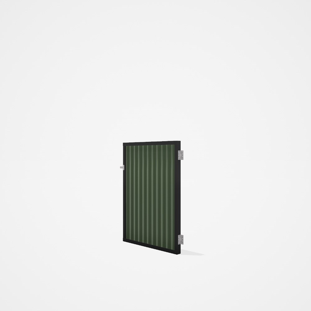 Good Neighbour® CGI Gate Premium .35 BMT Single 1.2m High Sheet: Mist Green, Frame: Ebony