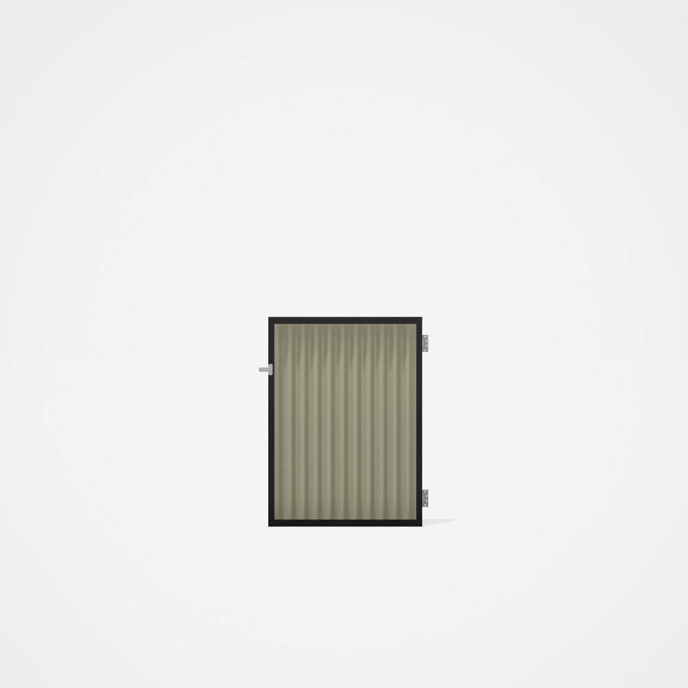Good Neighbour® CGI Gate Premium .35 BMT Single 1.2m High Sheet: Moss Vale Sand, Frame: Ebony